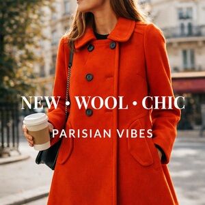 Parisian Red Wool A-Line Coat NWT Parisian Luxury Small Luxury Spring